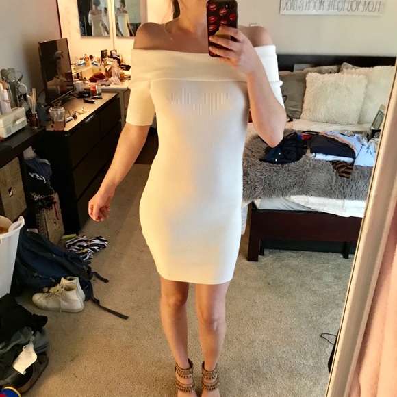 GUESS Off Shoulder Sweater Dress - Picture 2 of 5